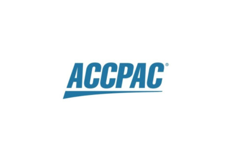 ACCPAC logo in blue text on a white background, representing accounting and business management software.