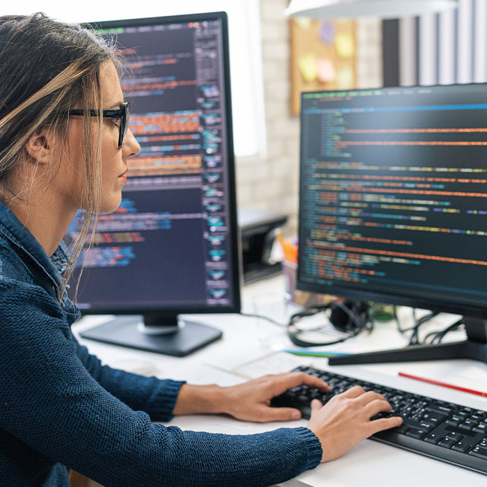 Freelance developer coding and programming